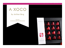 Webshopdesign til A XOCO, Anthon Bergs Chokolade Gastronomiske satsning - lavet for 1PX